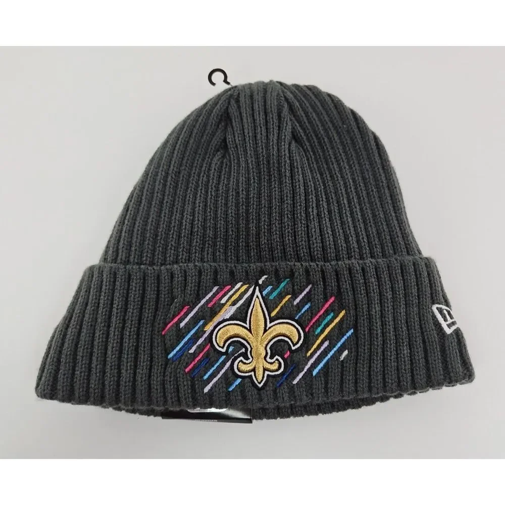 New Era NFL Crucial Catch New Orleans Saints Knit Beanie Hat Gray OSFM